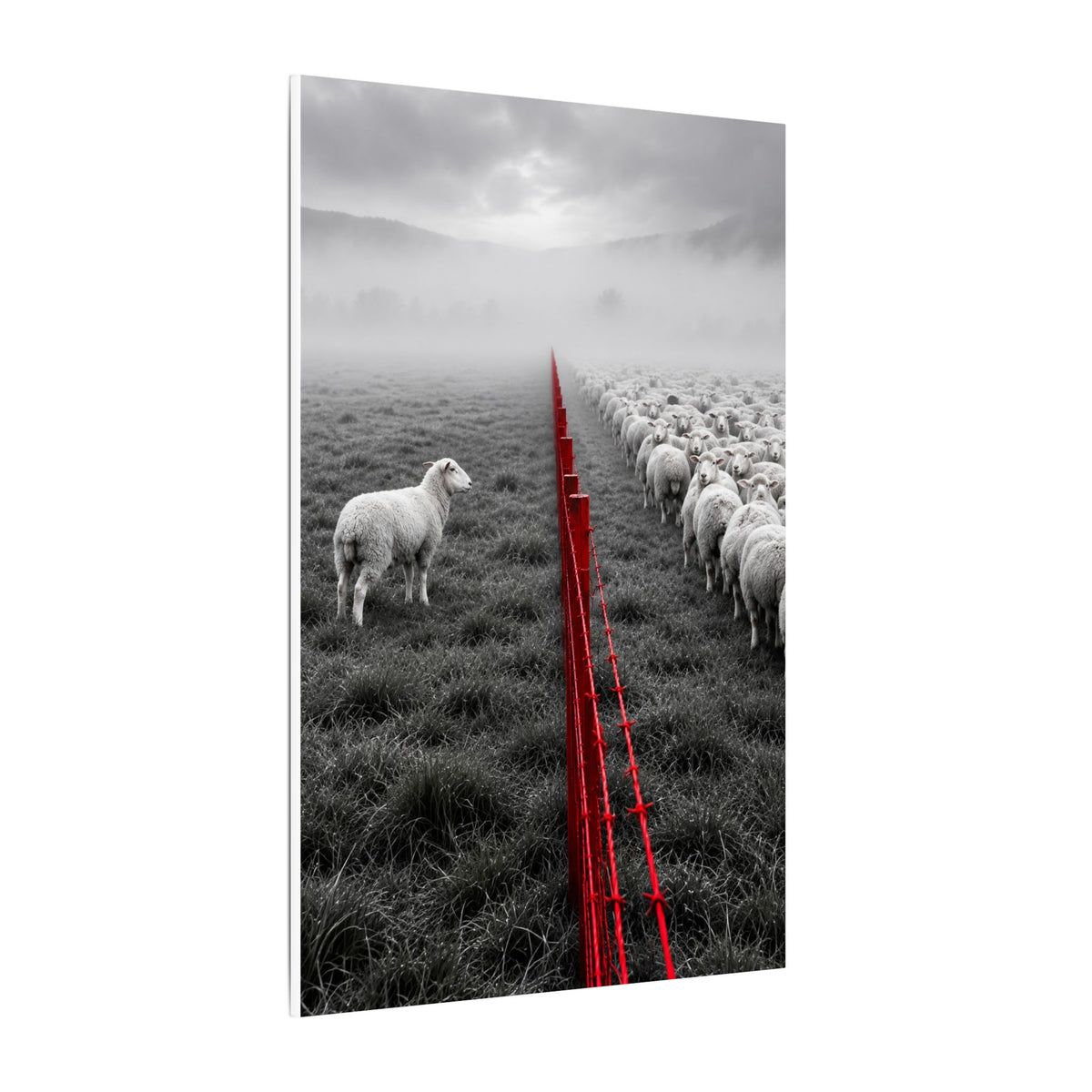 Lone Lamb - Black and White Wall Art | Canvas