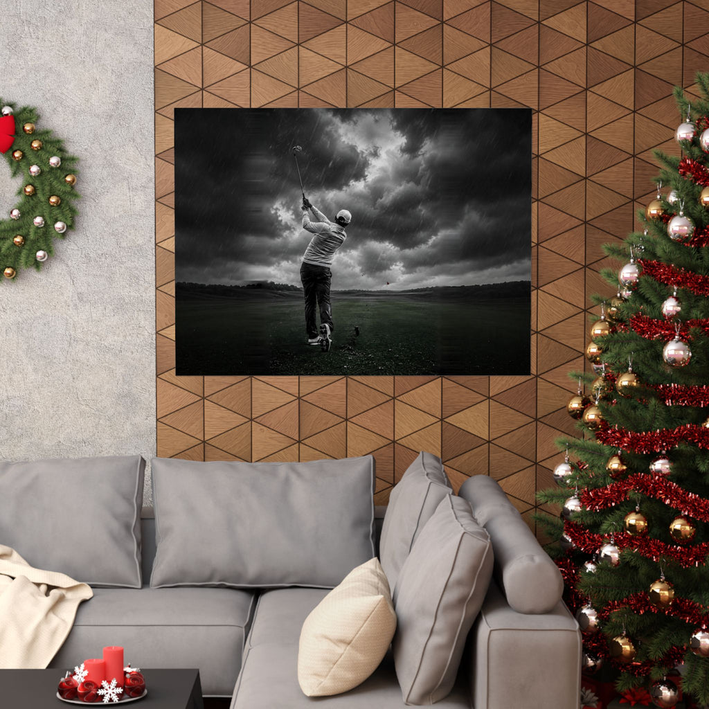 Storm Round - Golf Wall Art | Matte Poster (Landscape)