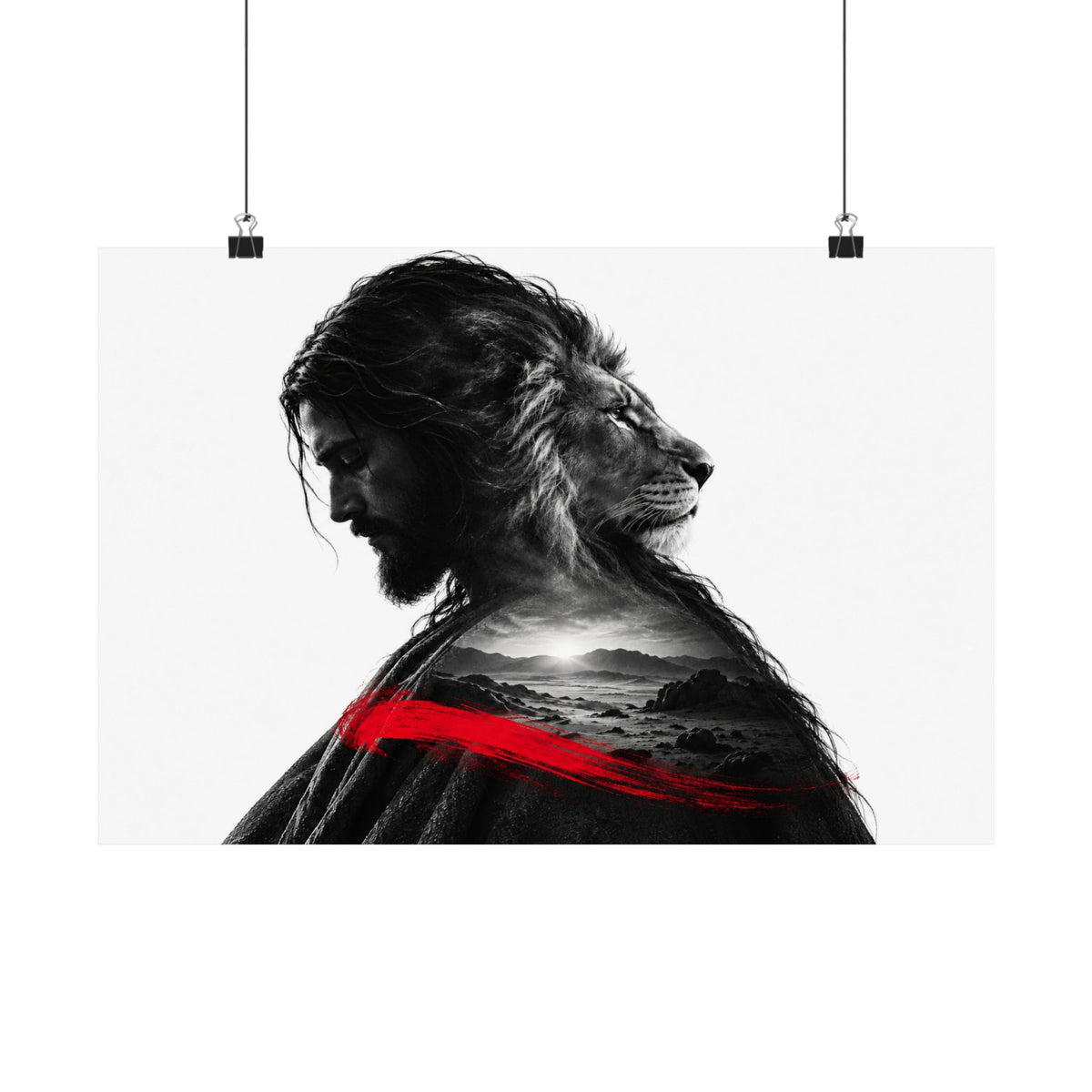 Lion of Judah - Christian Wall Art | Matte Poster (Landscape)