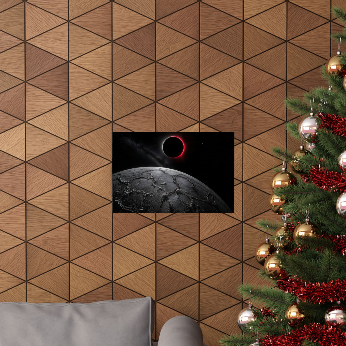 Red Eclipse - Moon Wall Art | Matte Poster (Landscape)