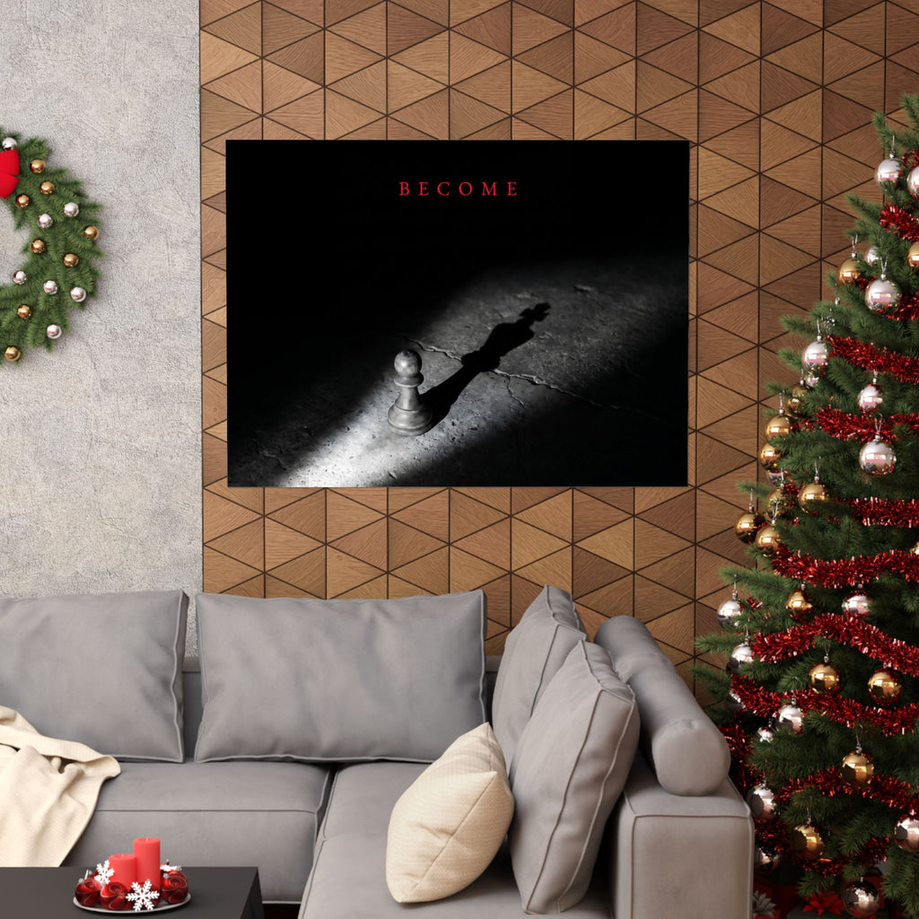 Become - Chess King Shadow Wall Art | Matte Poster (Landscape)