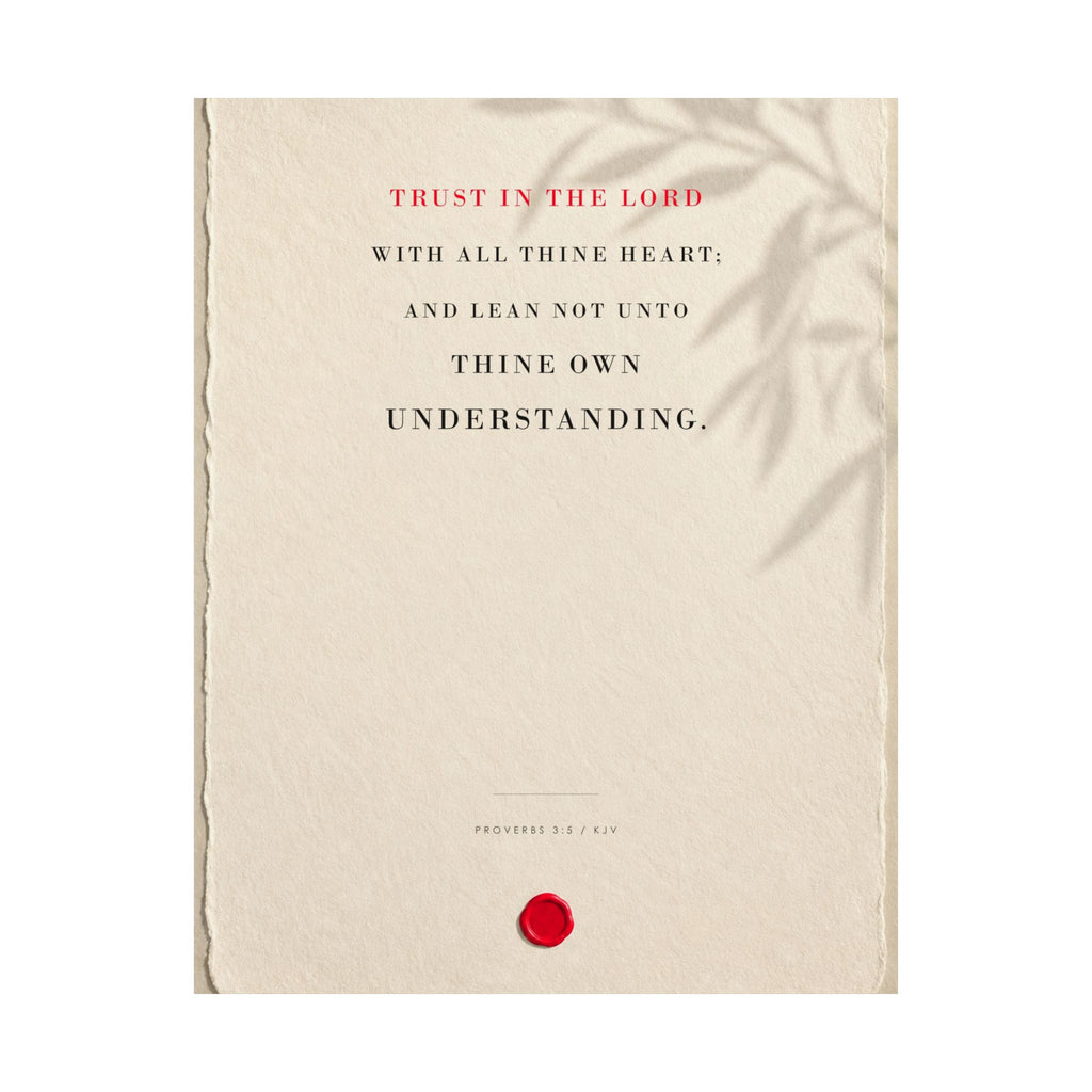 Trust in the Lord - Proverbs 3:5 Bible Verse Wall Art | Matte Poster