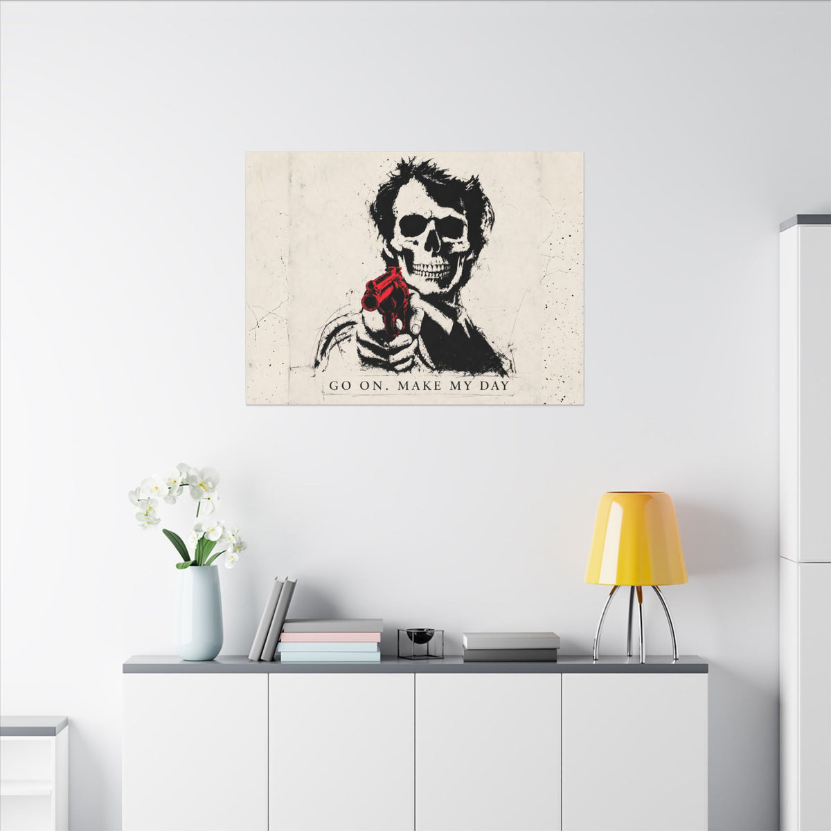 Make My Day - Dark Noir Sketch Art | Canvas (Landscape)