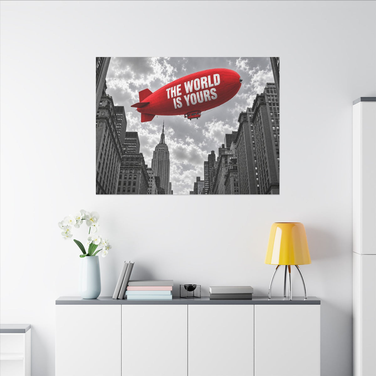 The World Is Yours Blimp - Office Wall Art | Canvas (Landscape)