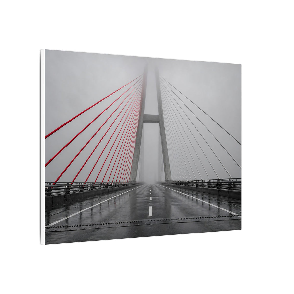 Span in Fog - Red Wall Decor | Canvas (Landscape)