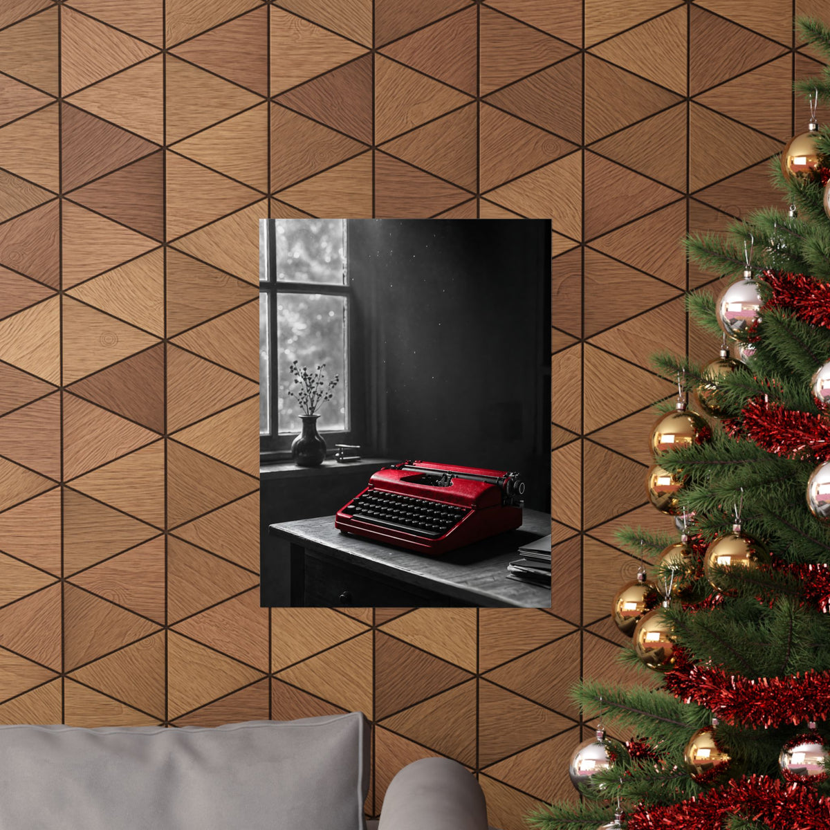 The Red Typewriter - Unique Office Wall Art | Matte Poster