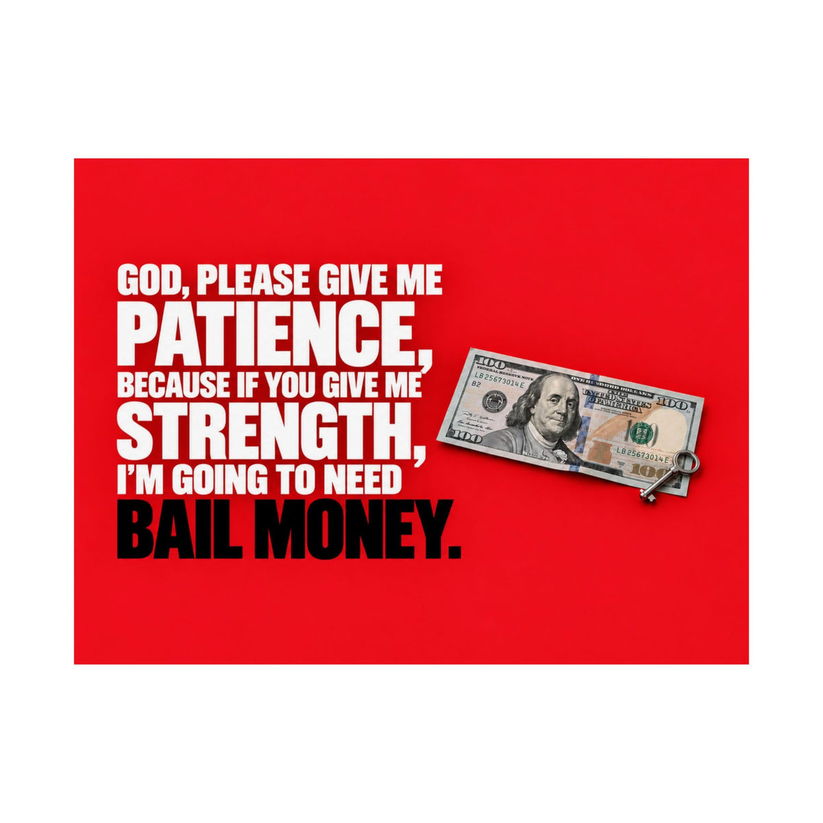 Bail Money - Meme Wall Art | Matte Poster (Landscape)