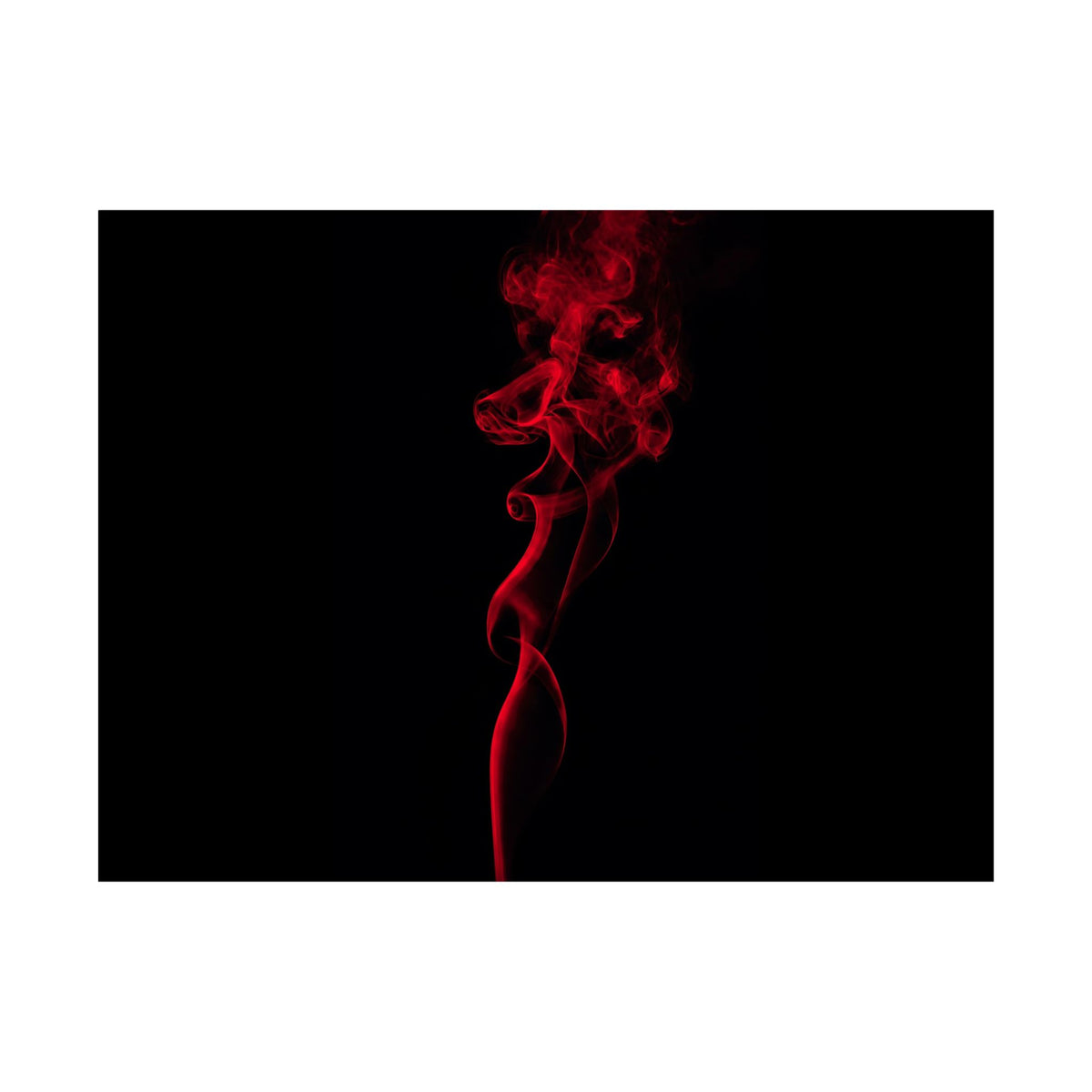 Red Smoke - Wall Art With Red Color | Matte Poster (Landscape)