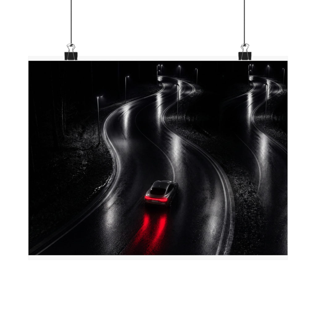 The Racing Line - Night Driving Wall Art | Matte Poster (Landscape)