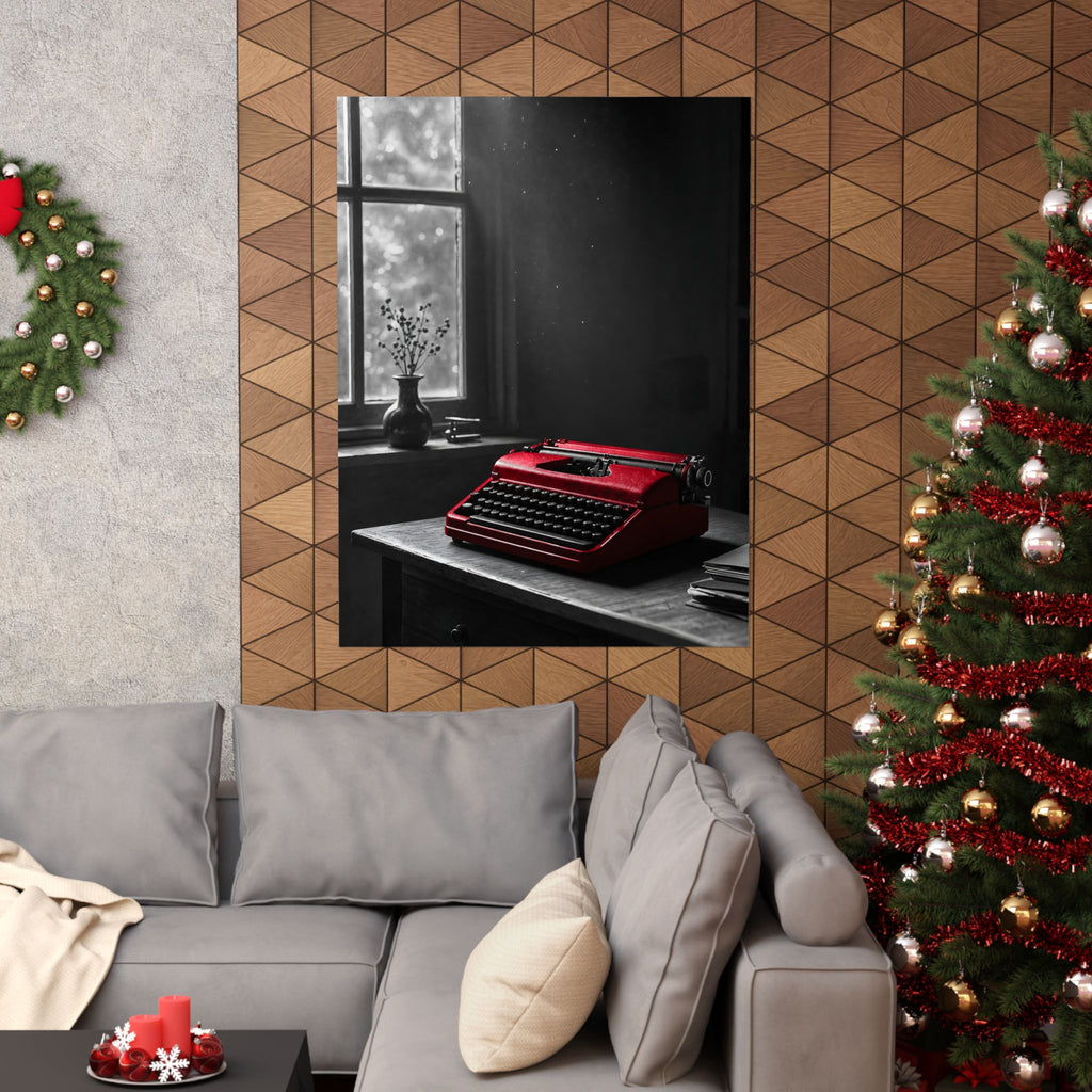 The Red Typewriter - Unique Office Wall Art | Matte Poster