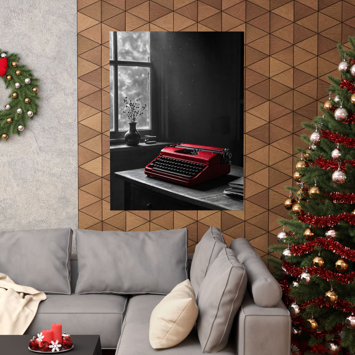 The Red Typewriter - Unique Office Wall Art | Matte Poster