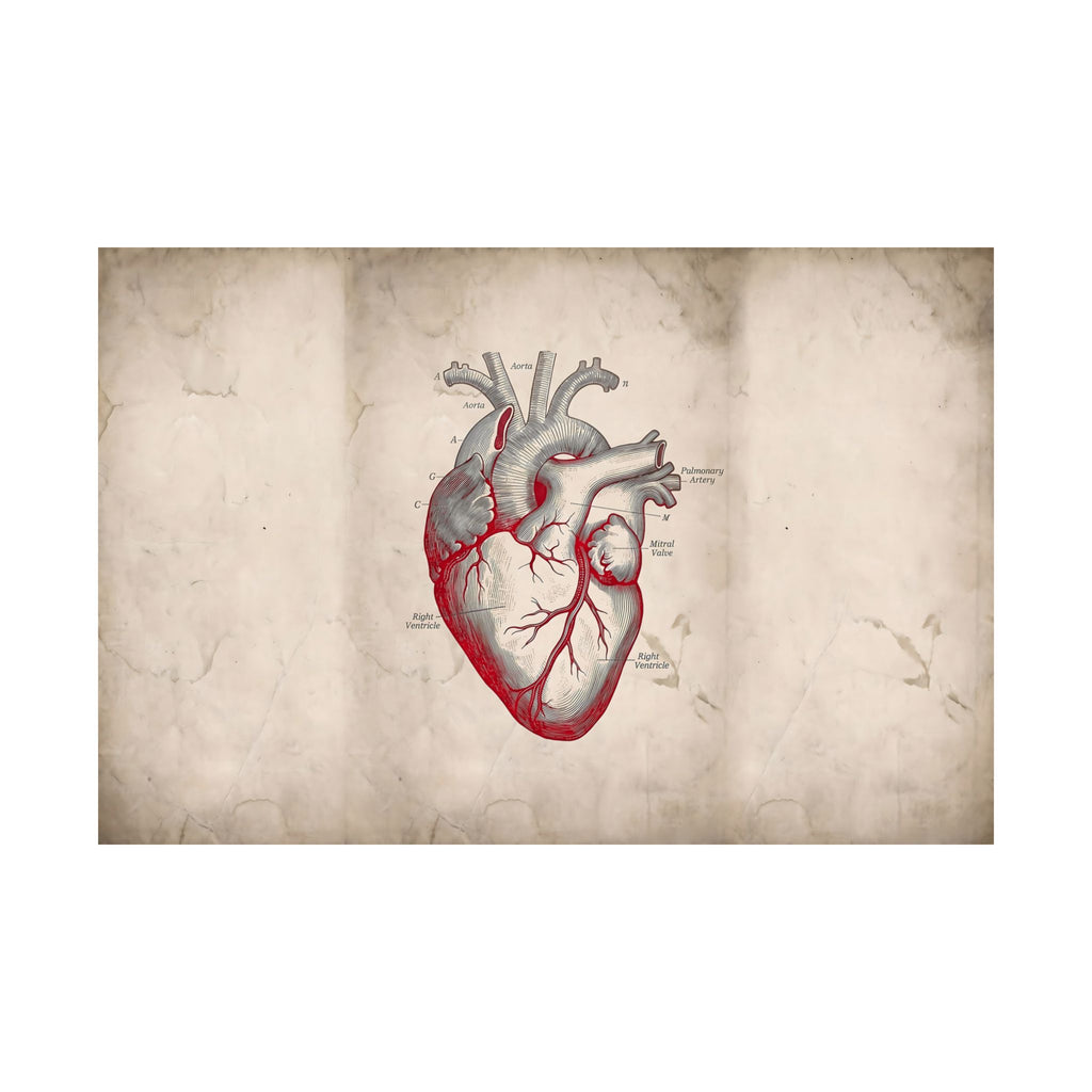 The Anatomical Heart - Wall Art For Doctor Office | Matte Poster (Landscape)