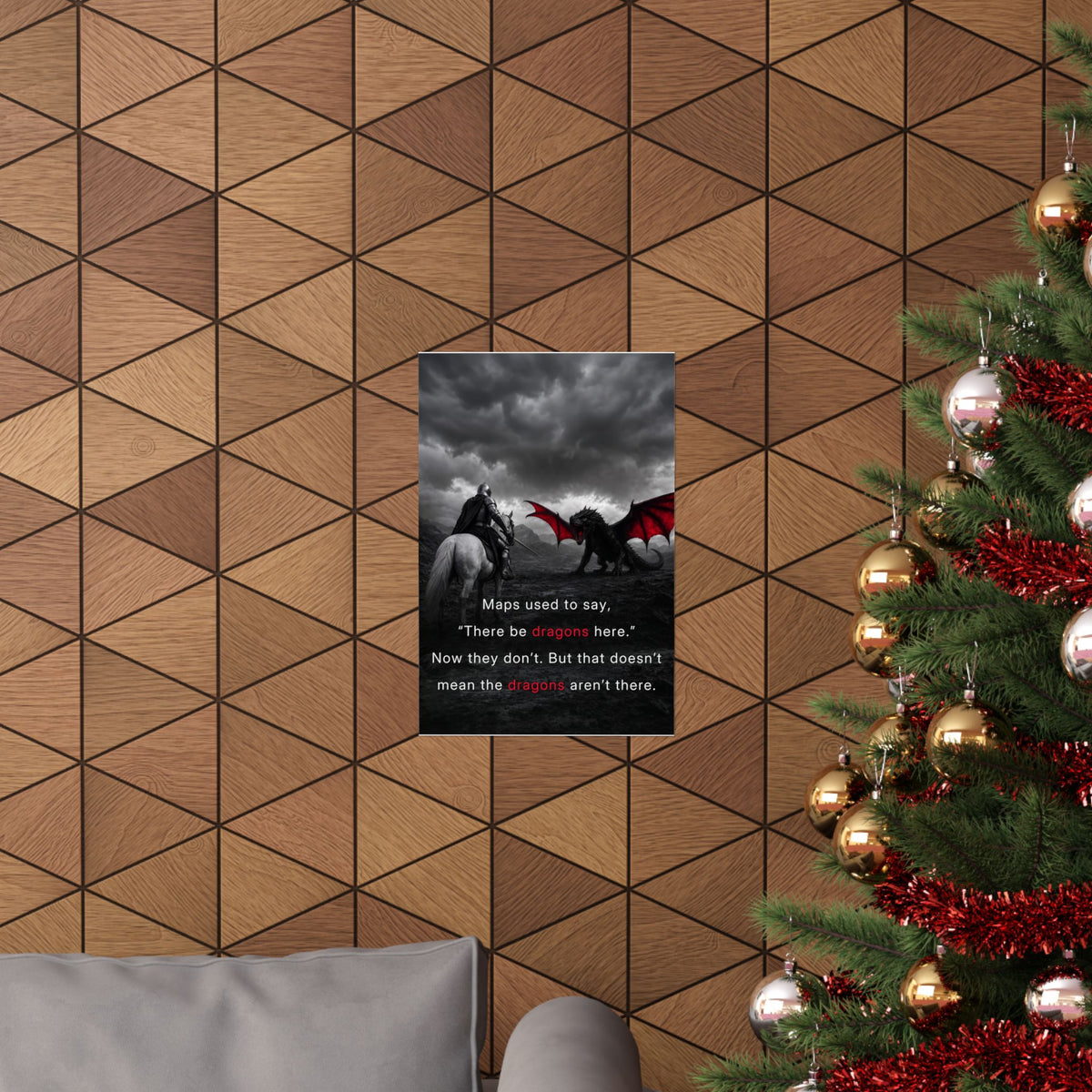 There Be Dragons - Man Cave Decor | Matte Poster