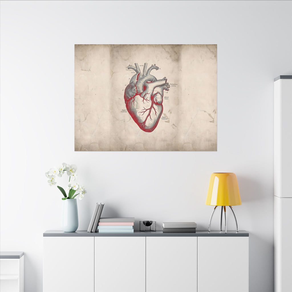 The Anatomical Heart - Wall Art For Doctor Office | Canvas (Landscape)