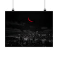Red Crescent - Red Wall Decor | Matte Poster (Landscape)