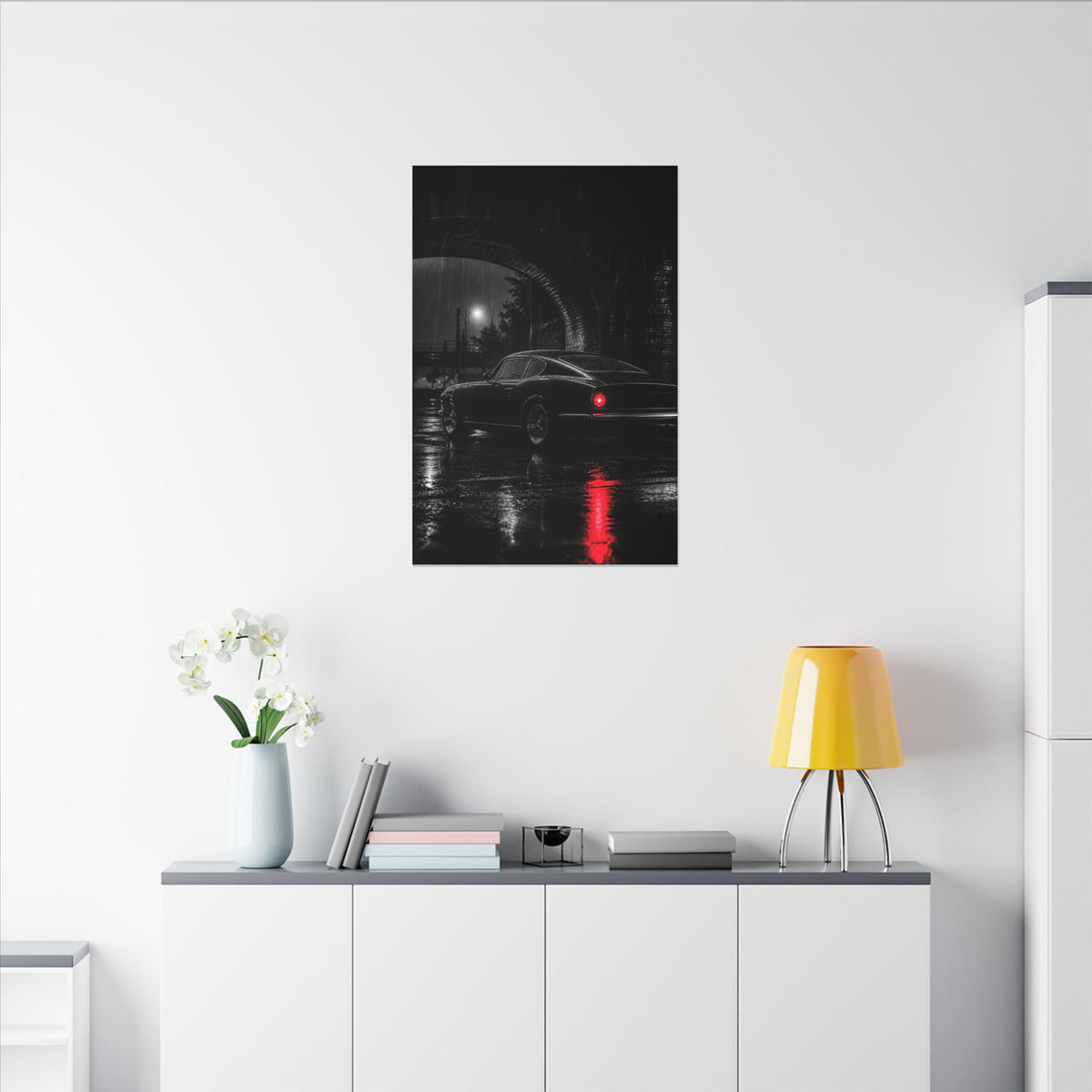 Red Tail Night - Classic Car Wall Art | Canvas