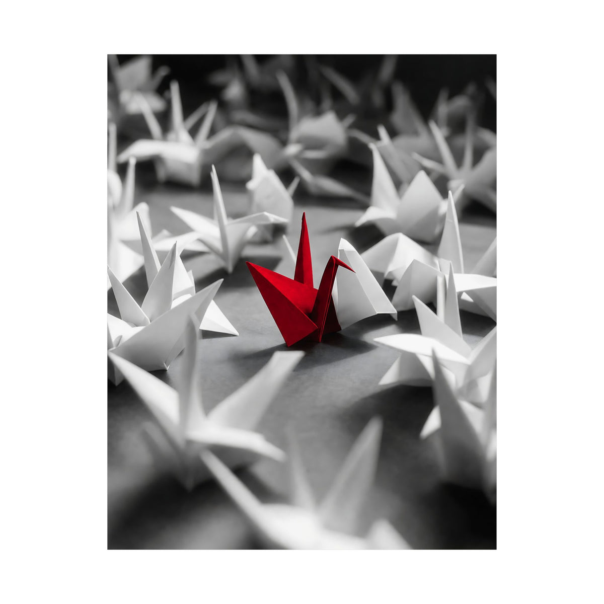 The Red Crane - Unique Wall Art For Office | Matte Poster