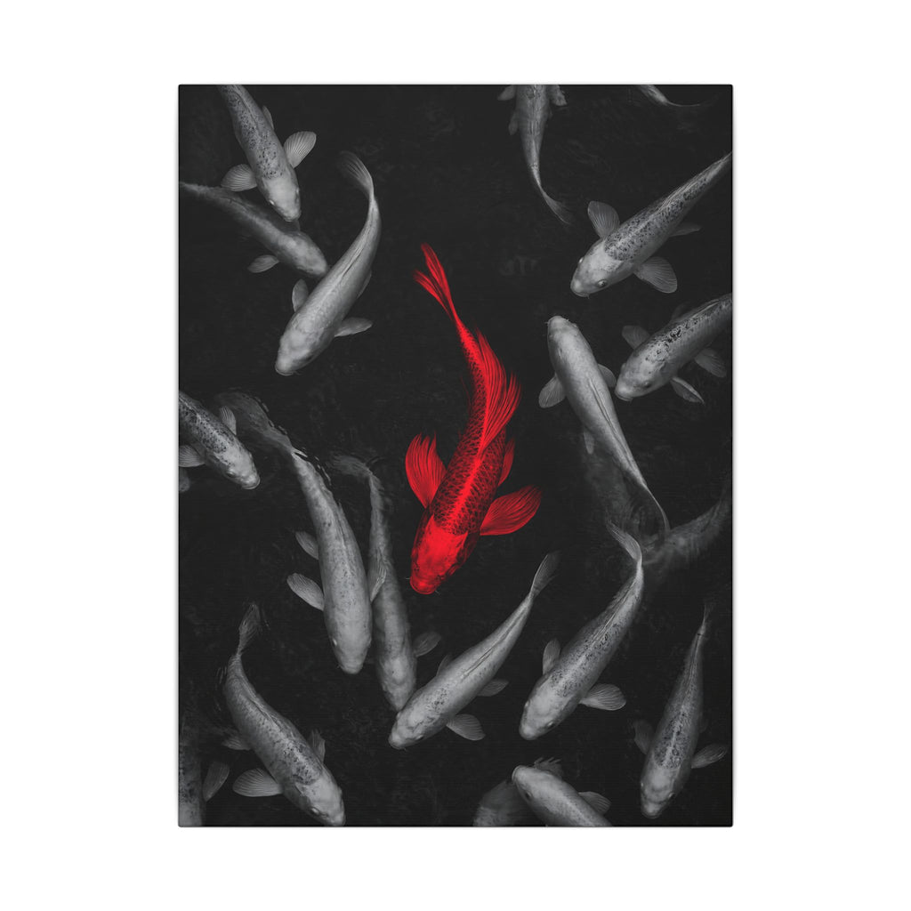 The Red Koi - Red And Black Wall Art | Canvas
