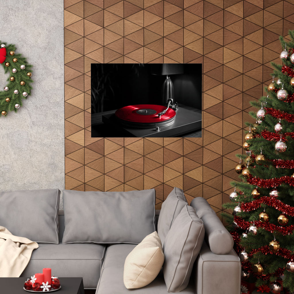 Red Vinyl - Mens Office Wall Art | Matte Poster (Landscape)