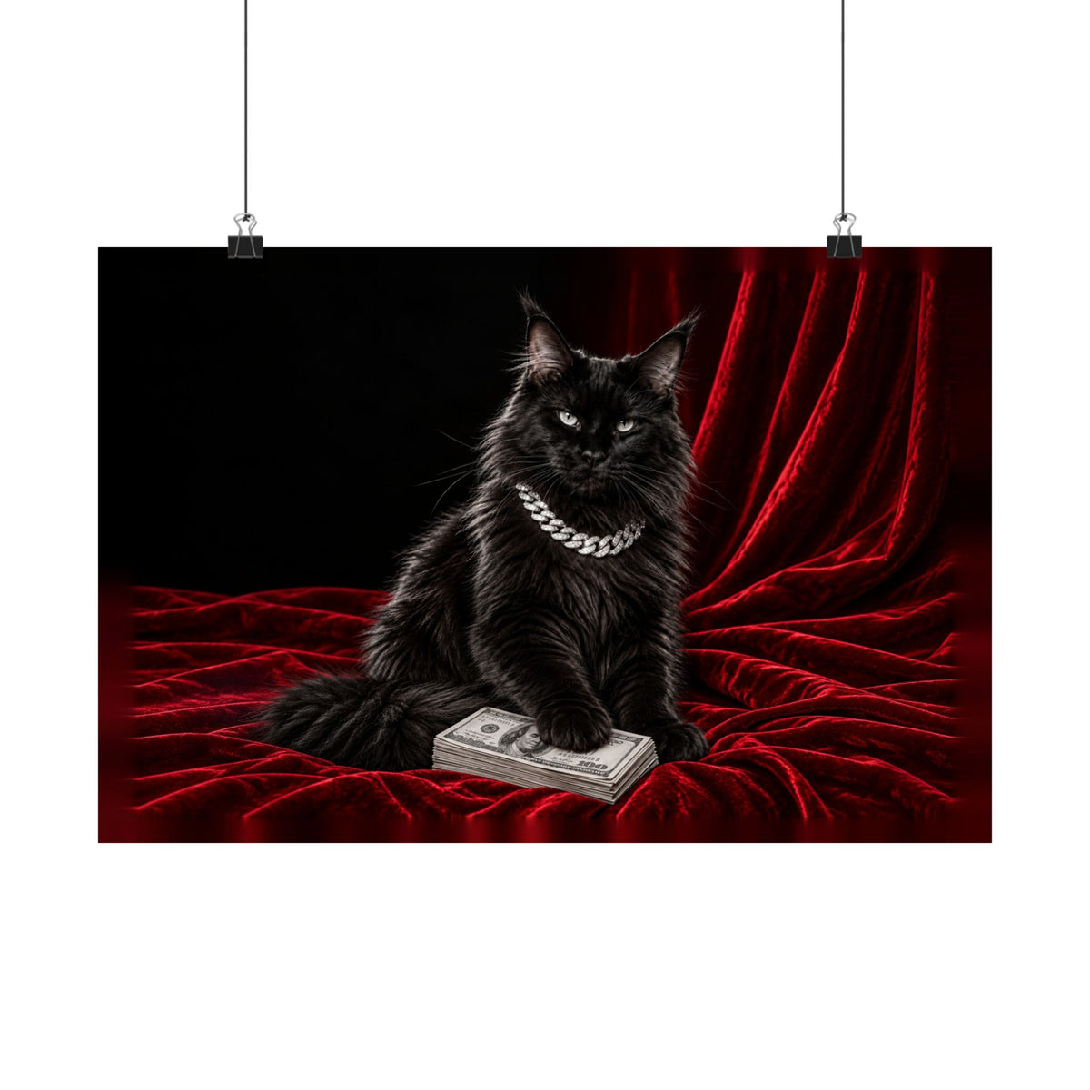 Cat Cash - Meme Wall Art | Matte Poster (Landscape)