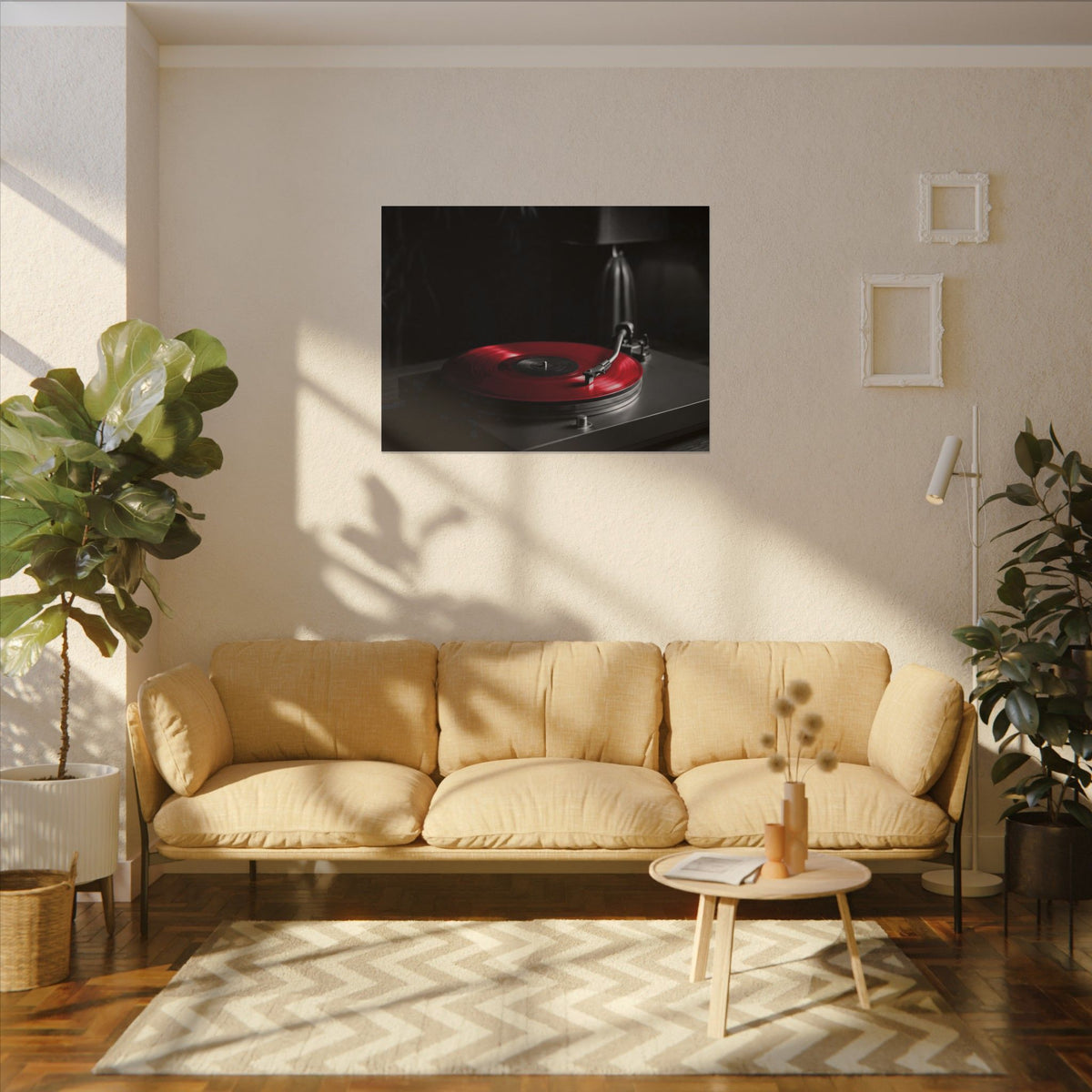Red Vinyl - Mens Office Wall Art | Canvas (Landscape)