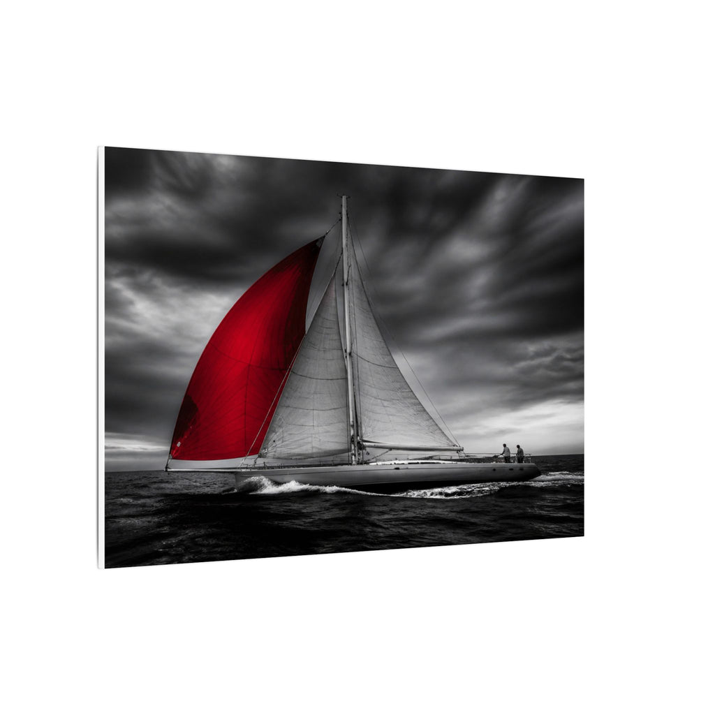 Red Sail - Large Wall Art for Bedroom | Canvas (Landscape)