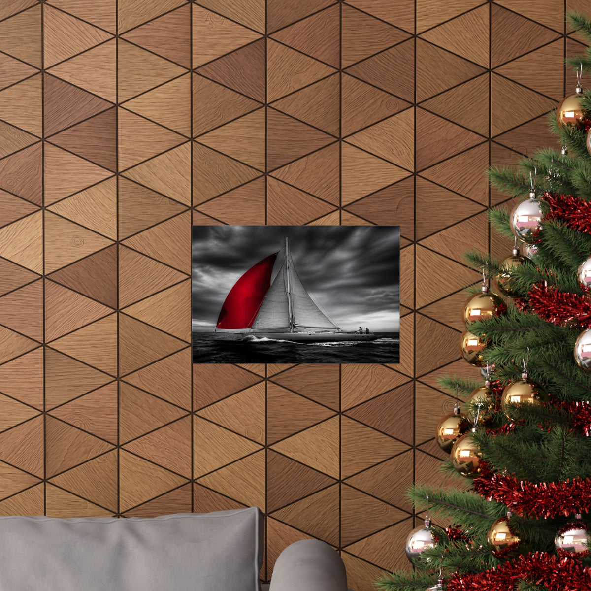 Red Sail - Large Wall Art for Bedroom | Matte Poster (Landscape)