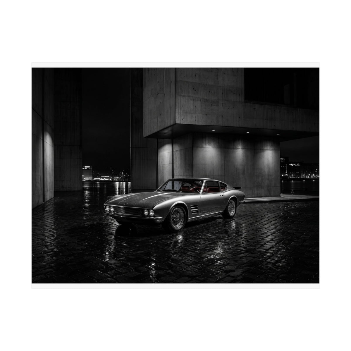 Midnight Grand Tourer - Vintage Car Wall Art | Matte Poster (Landscape)