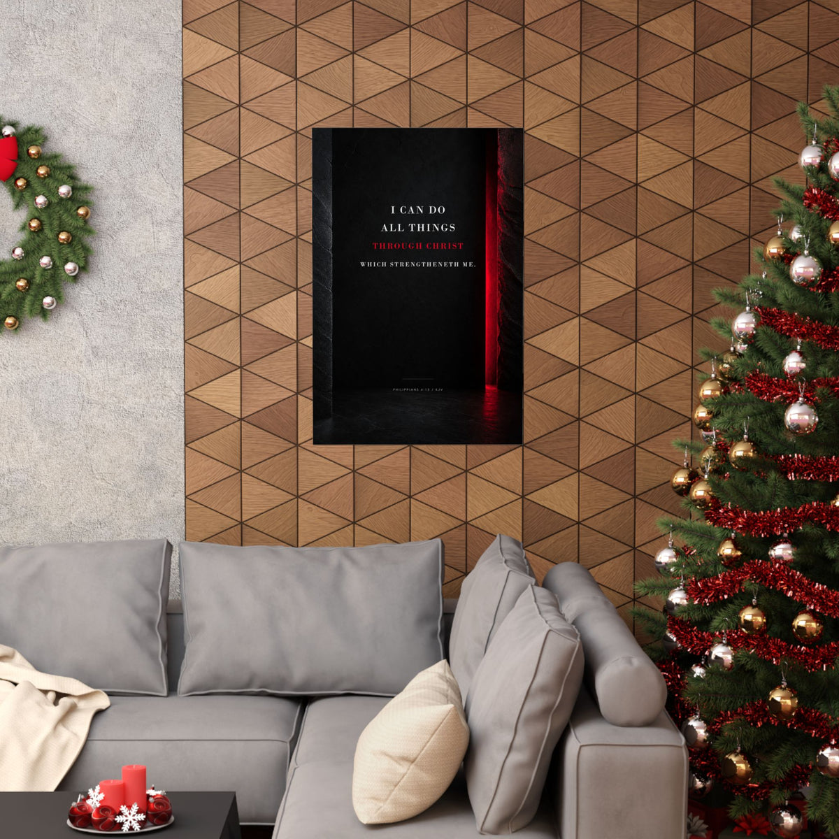 All Things Through Christ - Philippians 4:13 Scripture Wall Art | Matte Poster