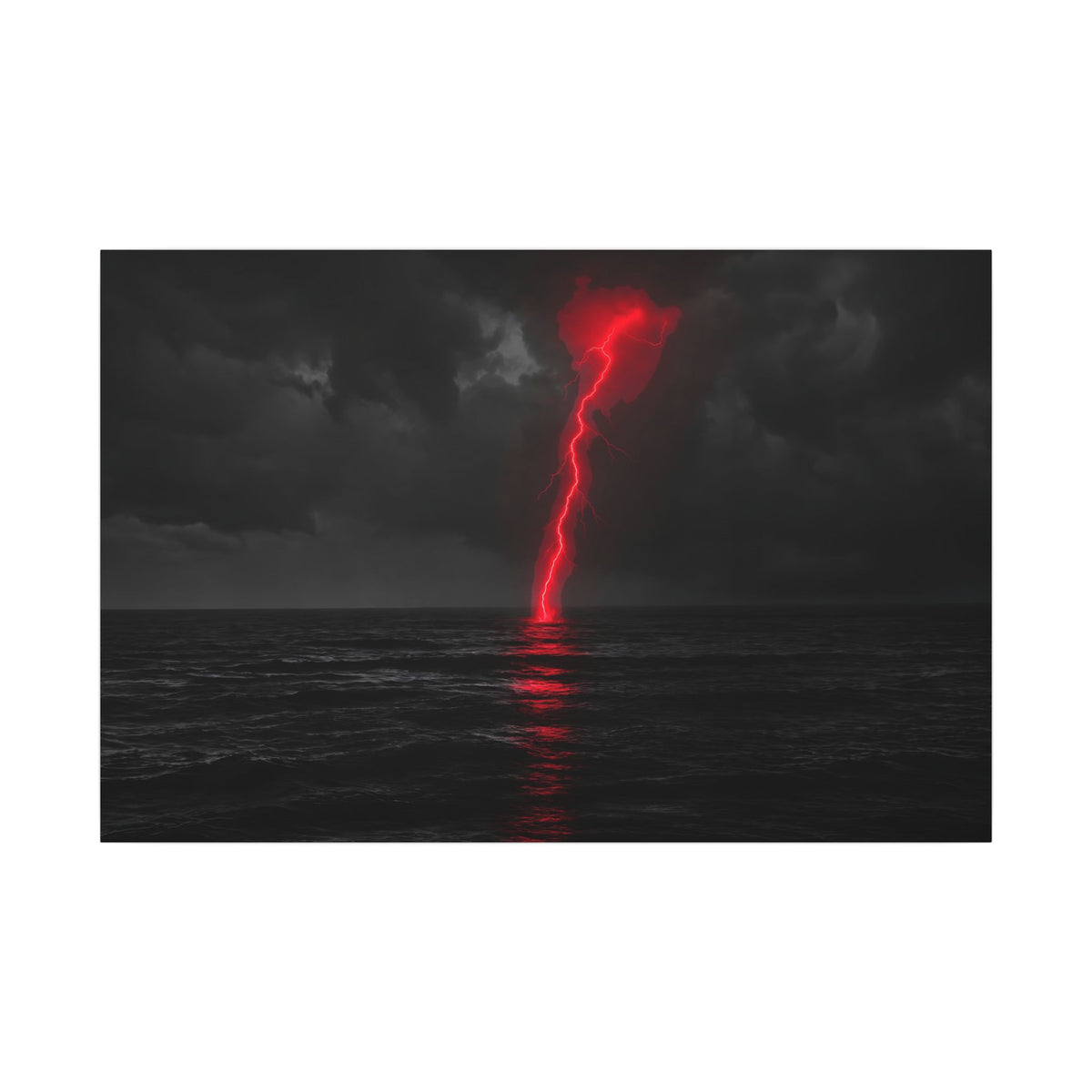 Red Strike - Red And Black Art | Canvas (Landscape)