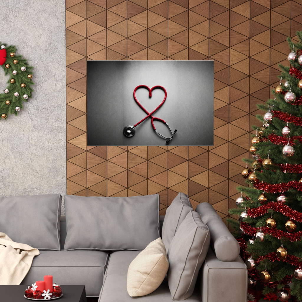 The Stethoscope Heart - Doctor's Office Wall Art | Matte Poster (Landscape)