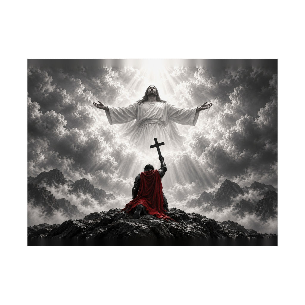 Jesus and the Warrior - Christian Wall Art | Matte Poster (Landscape)