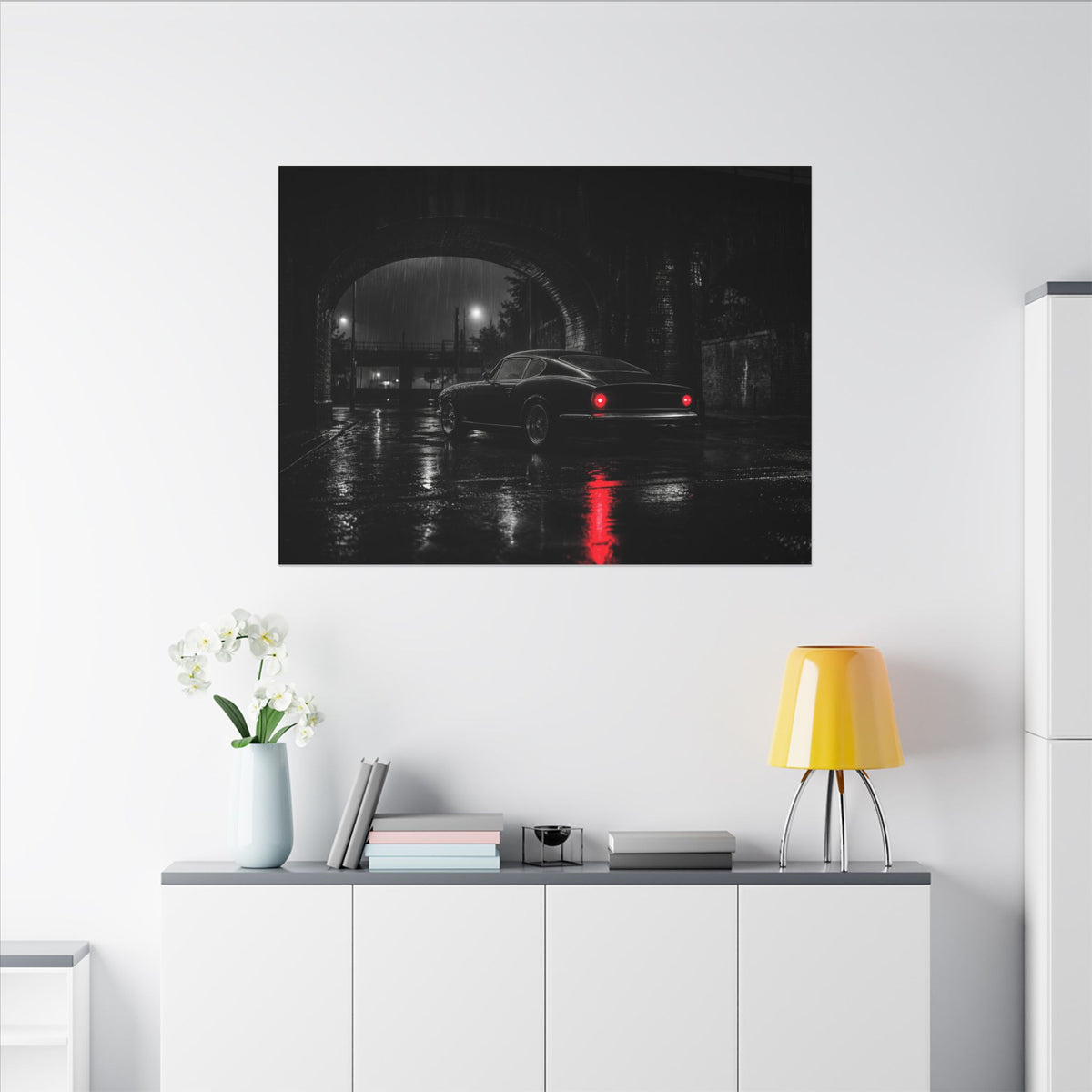Red Tail Night - Classic Car Wall Art | Canvas (Landscape)