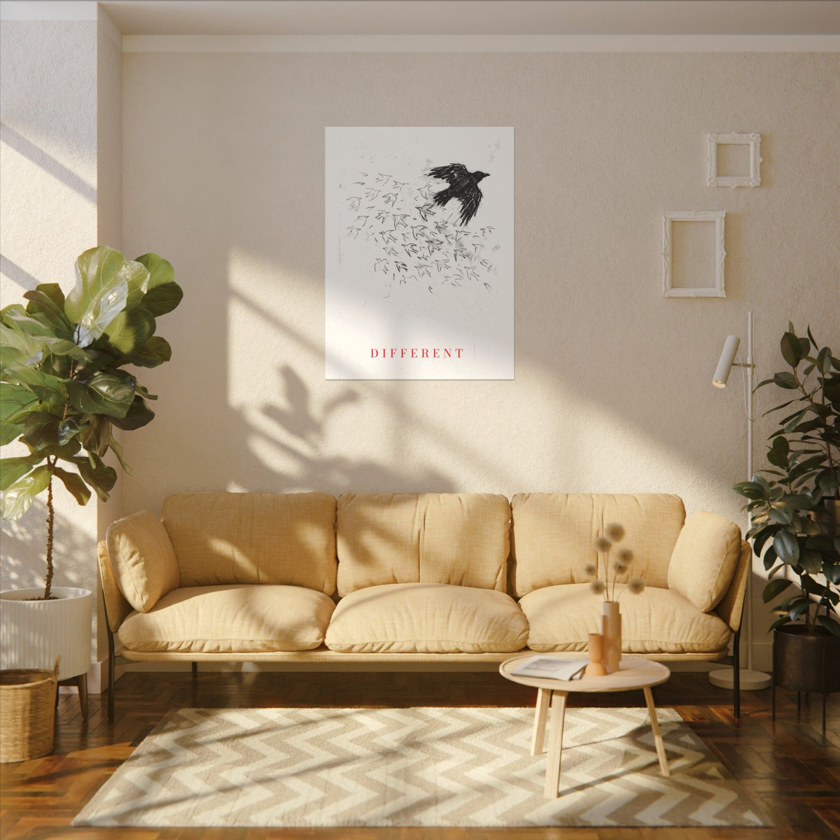 The Flock Went Left - Charcoal Wall Art | Canvas