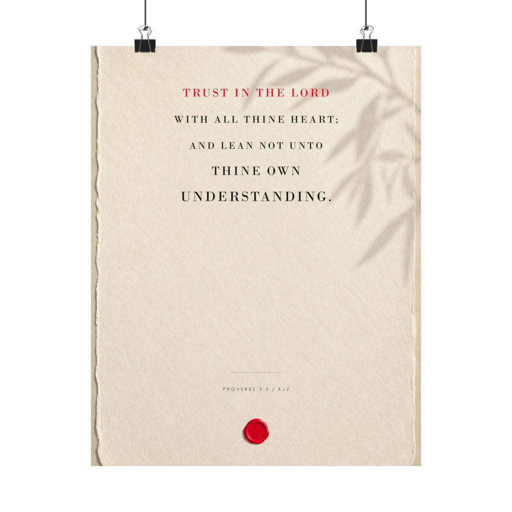 Trust in the Lord - Proverbs 3:5 Bible Verse Wall Art | Matte Poster