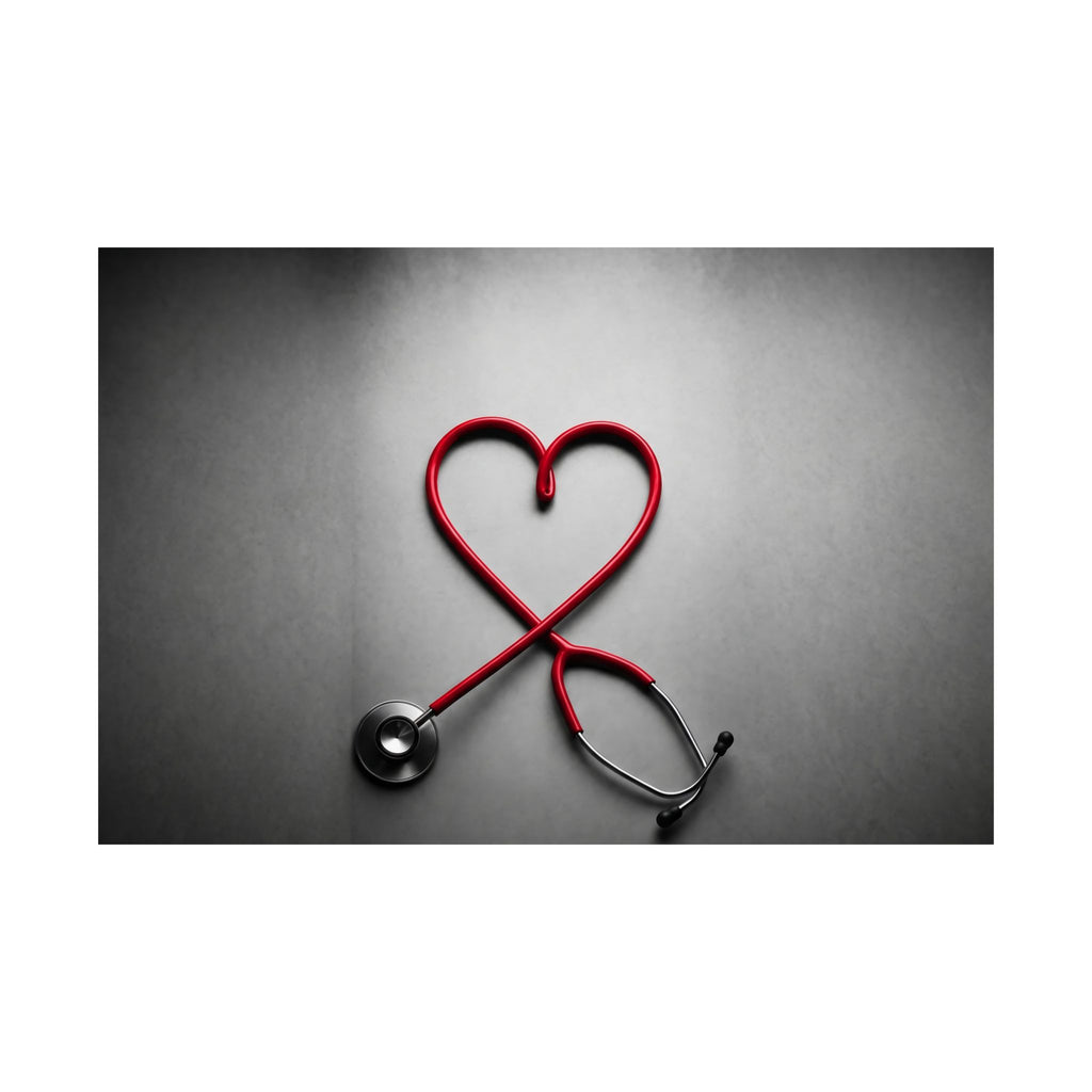The Stethoscope Heart - Doctor's Office Wall Art | Matte Poster (Landscape)