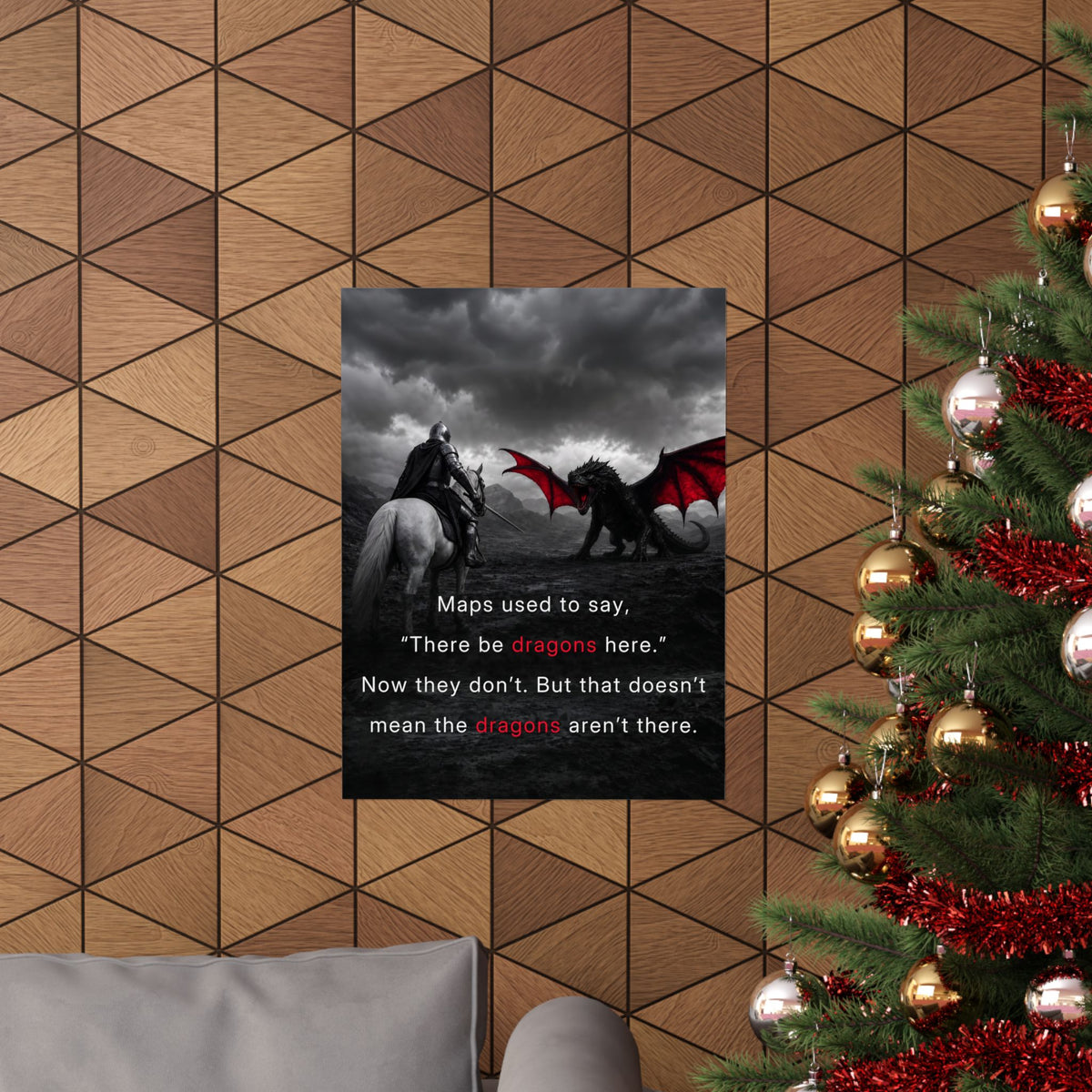 There Be Dragons - Man Cave Decor | Matte Poster