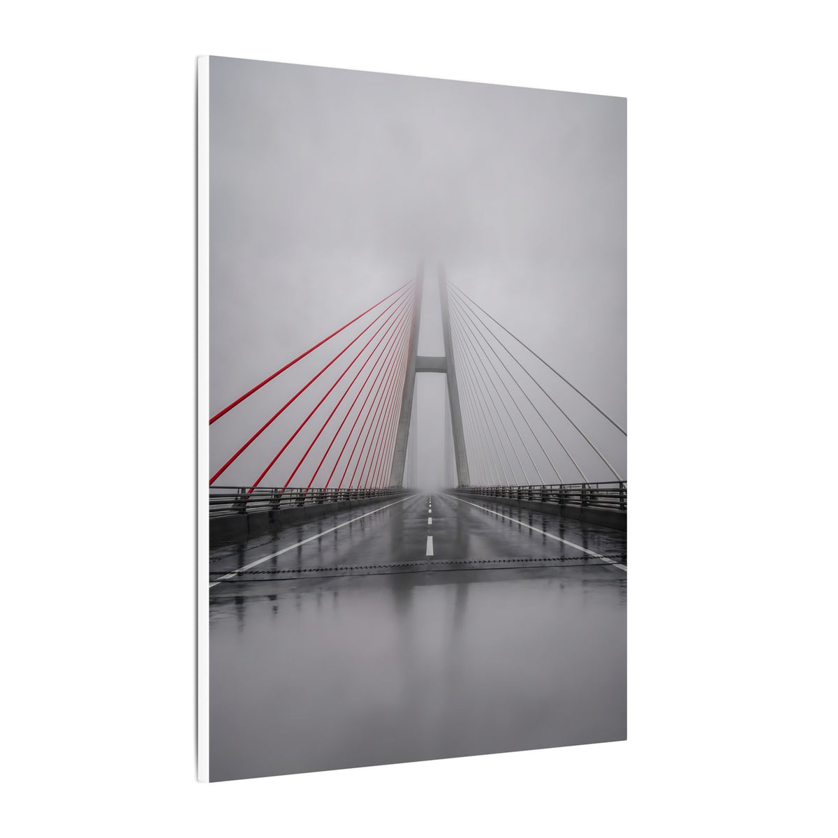 Span in Fog - Red Wall Decor | Canvas