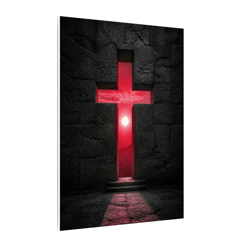 Light Through Stone - Modern Cross Wall Art | Canvas