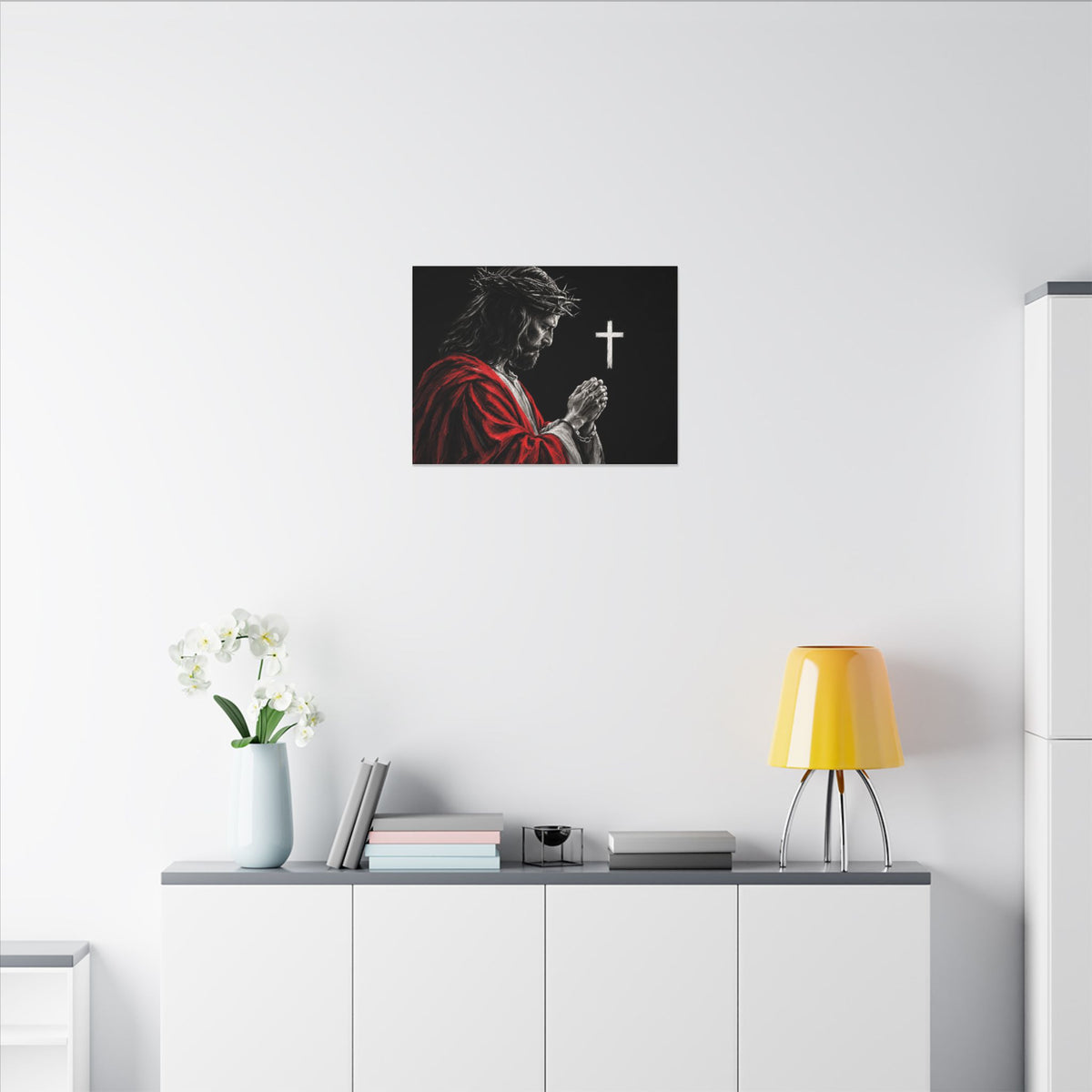 Praying Jesus - Christian Wall Art | Canvas (Landscape)
