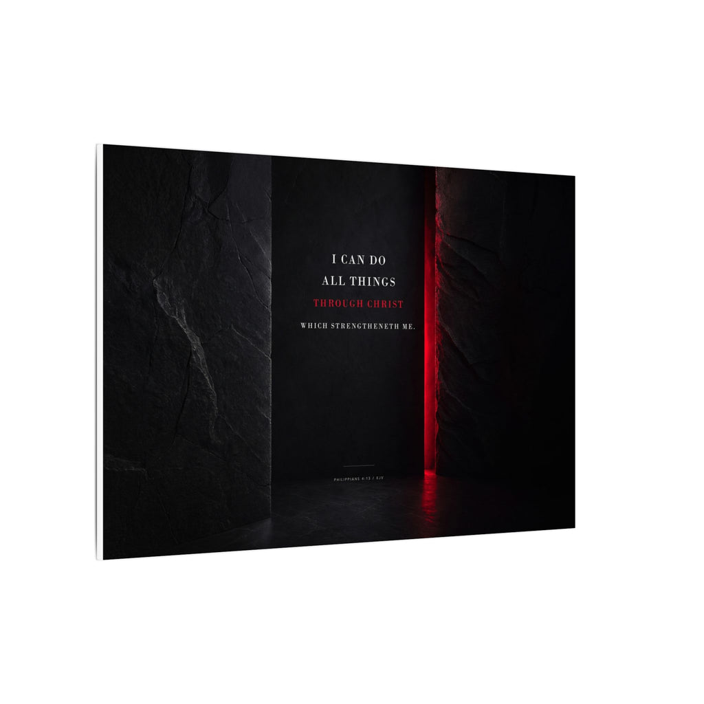 All Things Through Christ - Philippians 4:13 Scripture Wall Art | Canvas (Landscape)