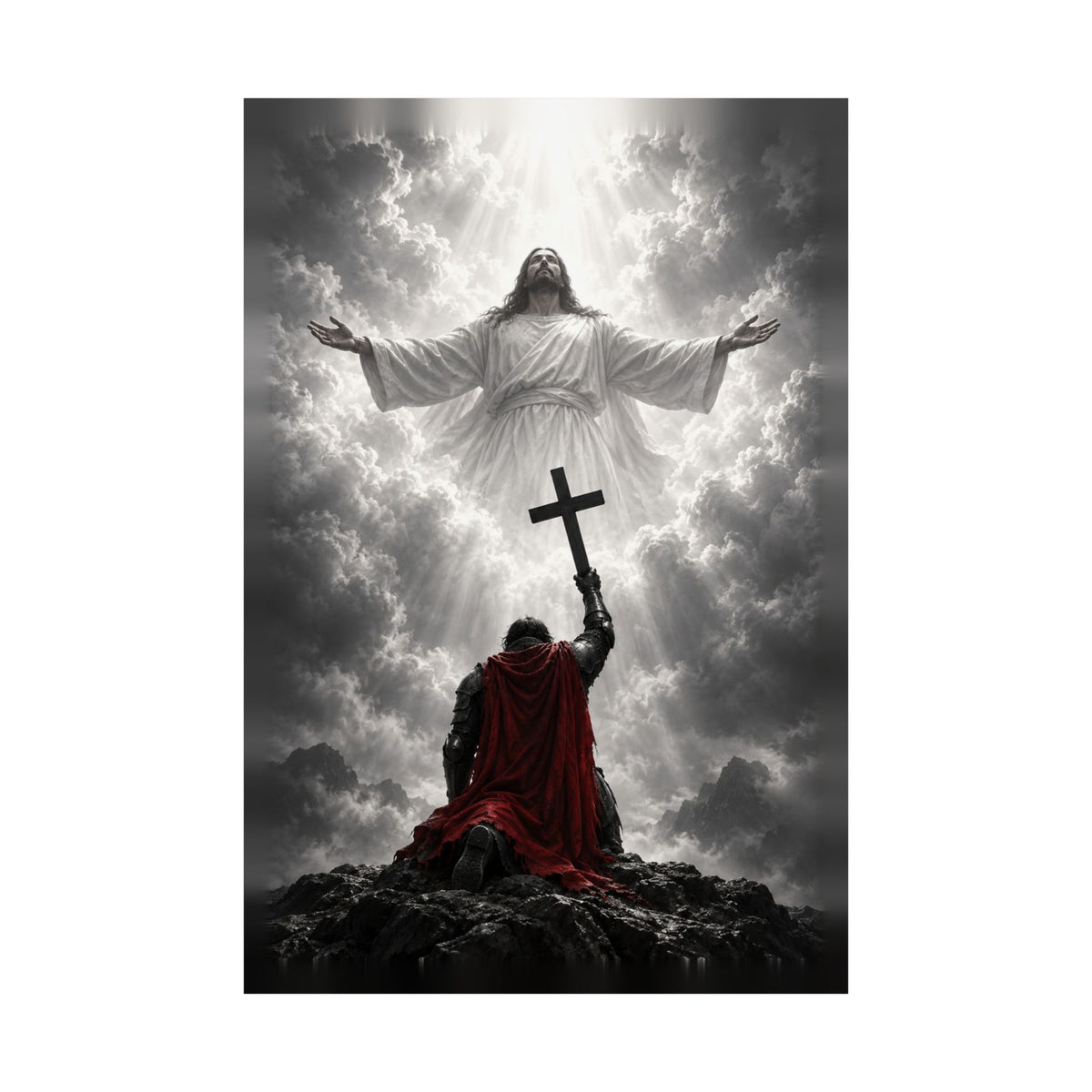 Jesus and the Warrior - Christian Wall Art | Matte Poster