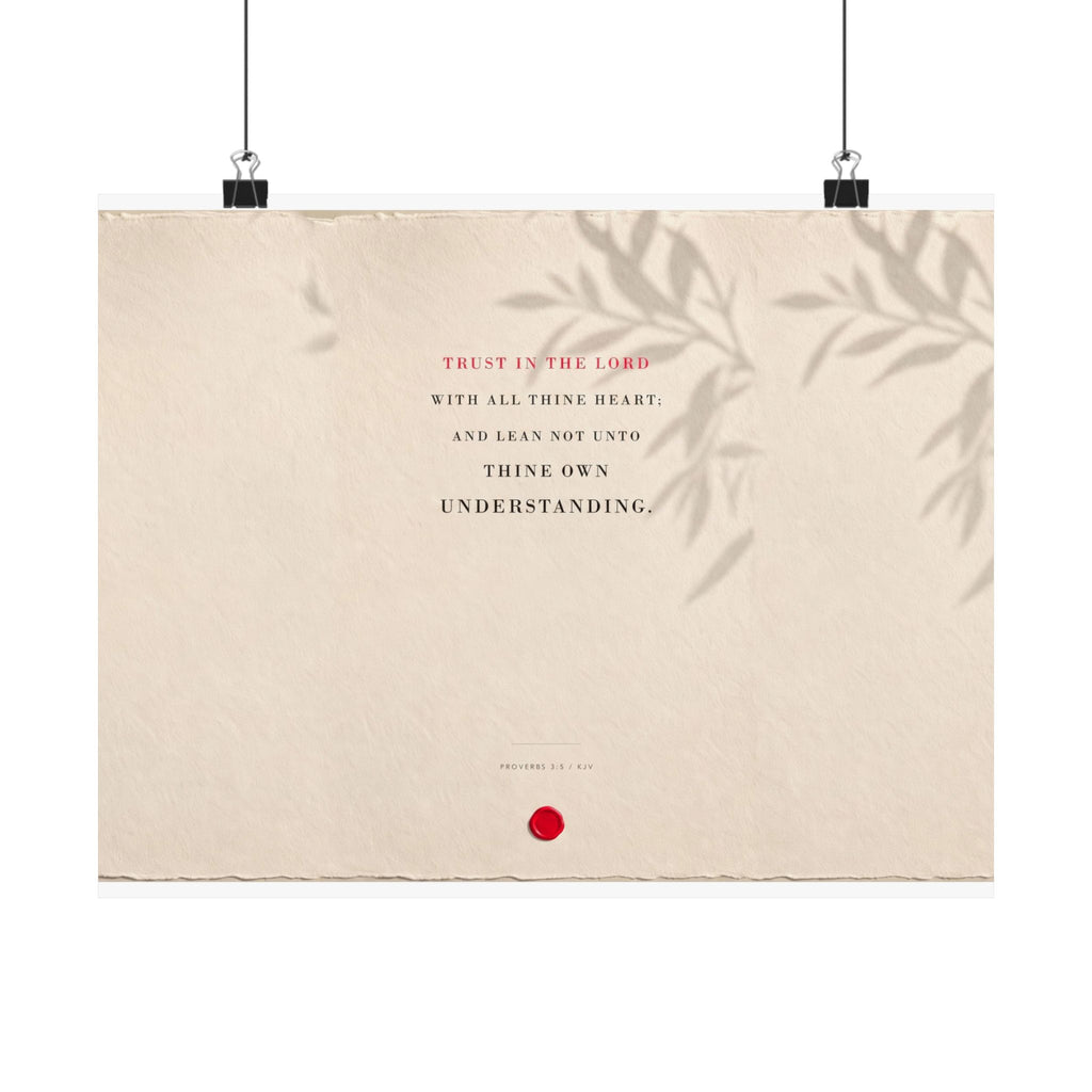 Trust in the Lord - Proverbs 3:5 Bible Verse Wall Art | Matte Poster (Landscape)