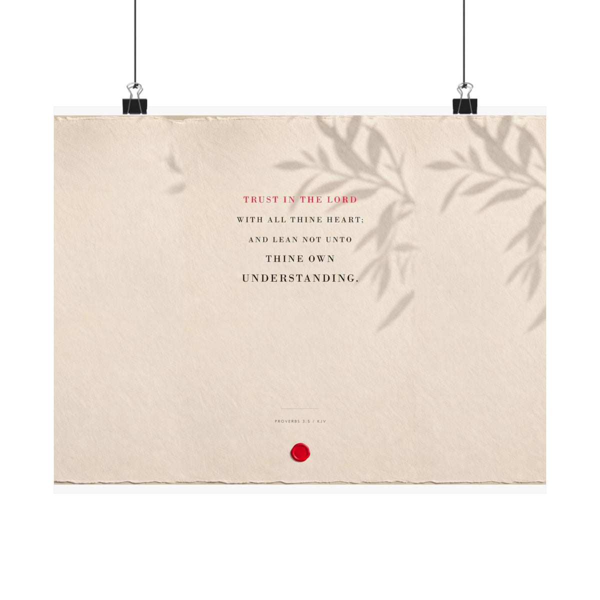 Trust in the Lord - Proverbs 3:5 Bible Verse Wall Art | Matte Poster (Landscape)