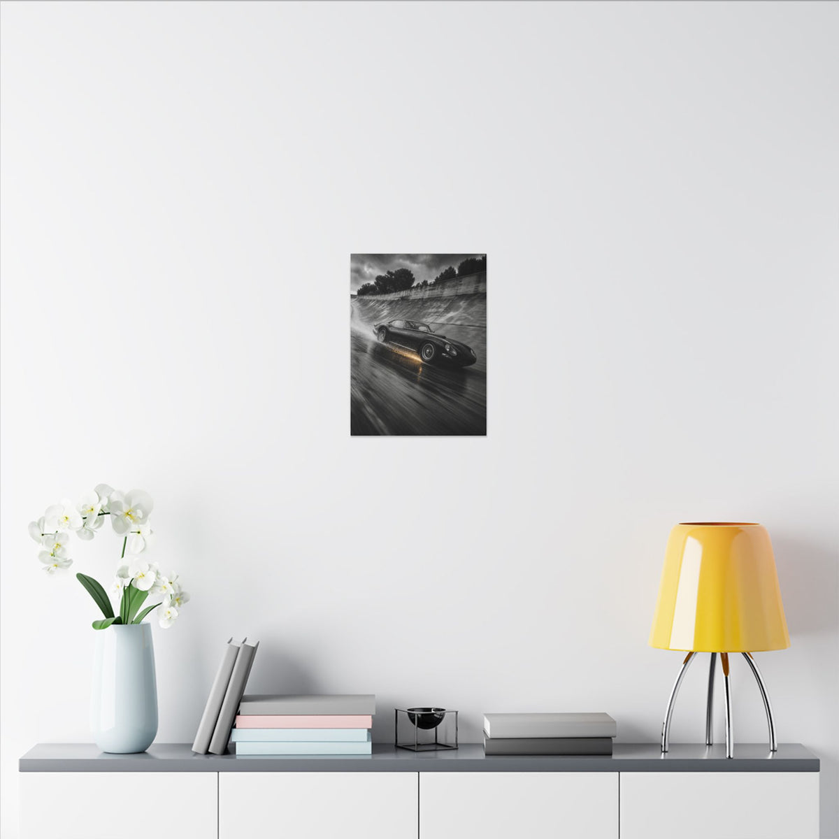 Banked in the Rain - Race Car Wall Art | Canvas