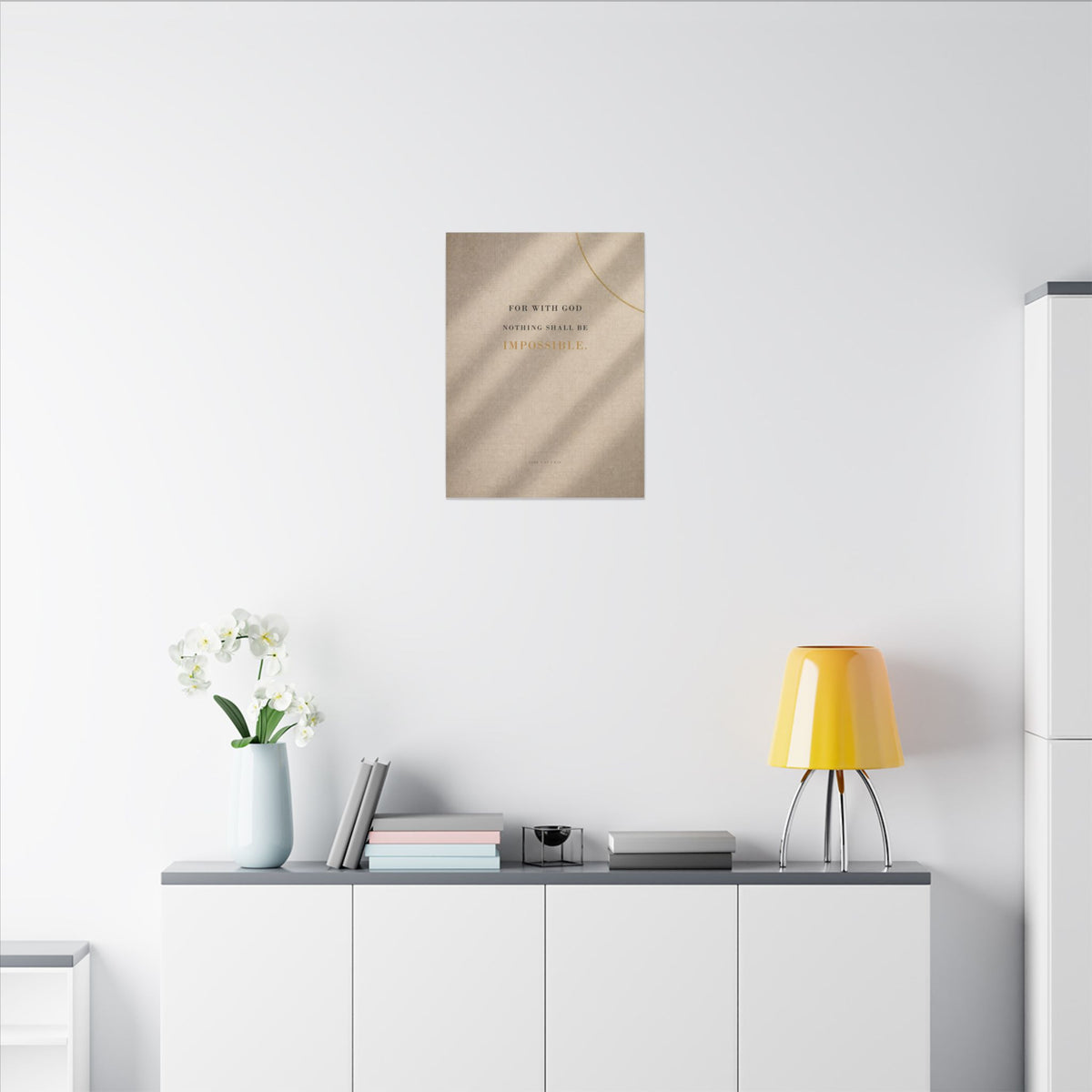Nothing Shall Be Impossible - Luke 1:37 Bible Verse Wall Art | Canvas