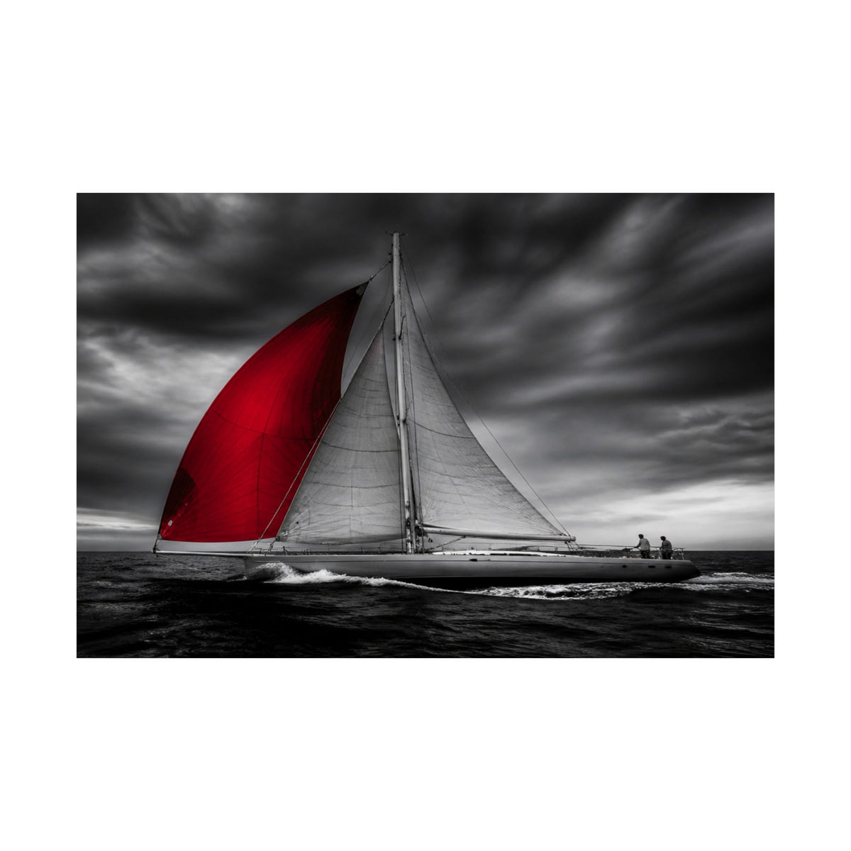 Red Sail - Large Wall Art for Bedroom | Matte Poster (Landscape)