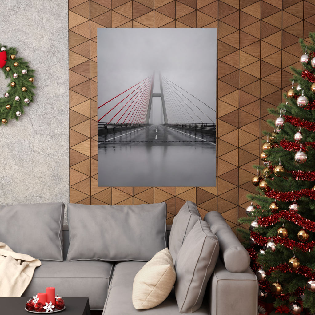 Span in Fog - Red Wall Decor | Matte Poster