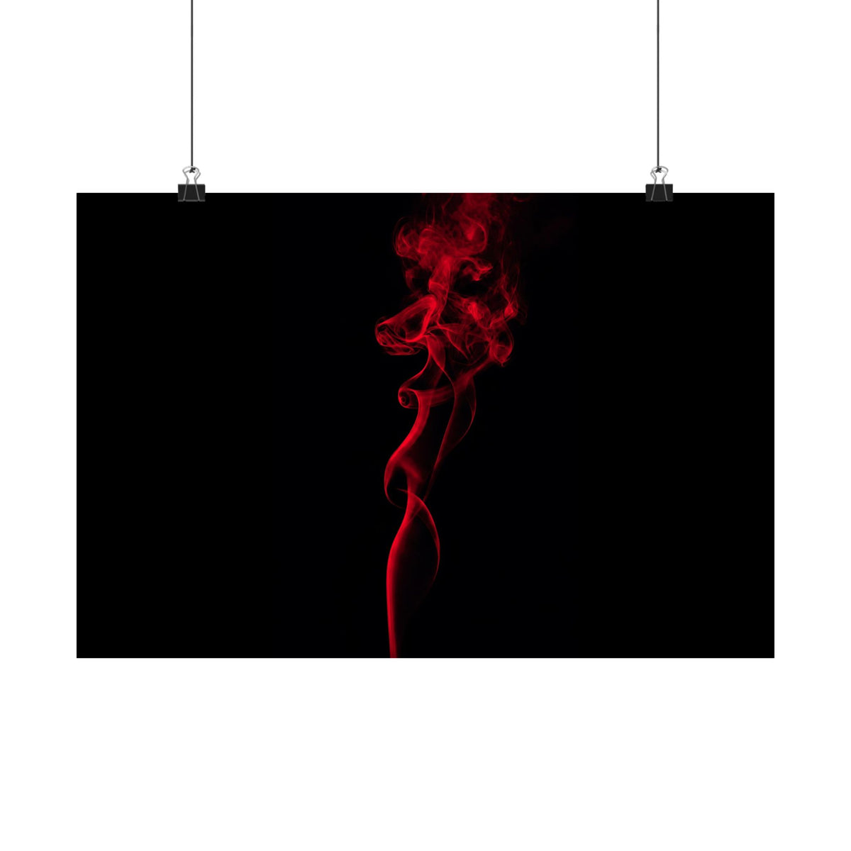 Red Smoke - Wall Art With Red Color | Matte Poster (Landscape)