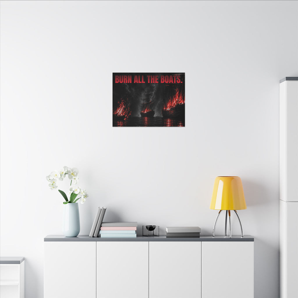 Burn All the Boats - Nautical Wall Art | Canvas (Landscape)